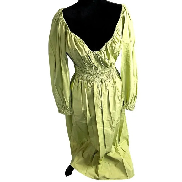 Rebecca‎ Taylor Cotton Poplin Smocked Waist Dress Size M - Picture 3 of 10